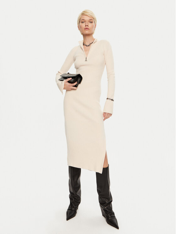 Patrizia Pepe Patrizia Pepe Kootud kleit 2A2848 K214 Ekrüüvärv Regular Fit