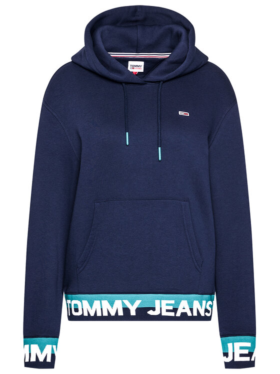 Tommy Jeans Džemperis Branded Hem DW0DW08980 Tamsiai mėlyna Loose Fit •  Modivo.lt