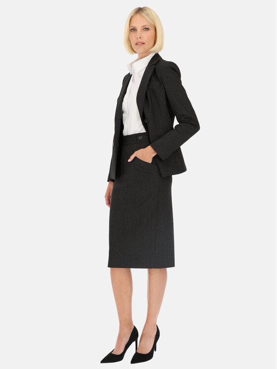 Potis & Verso Potis & Verso Spódnica ołówkowa Kera Czarny Slim Fit