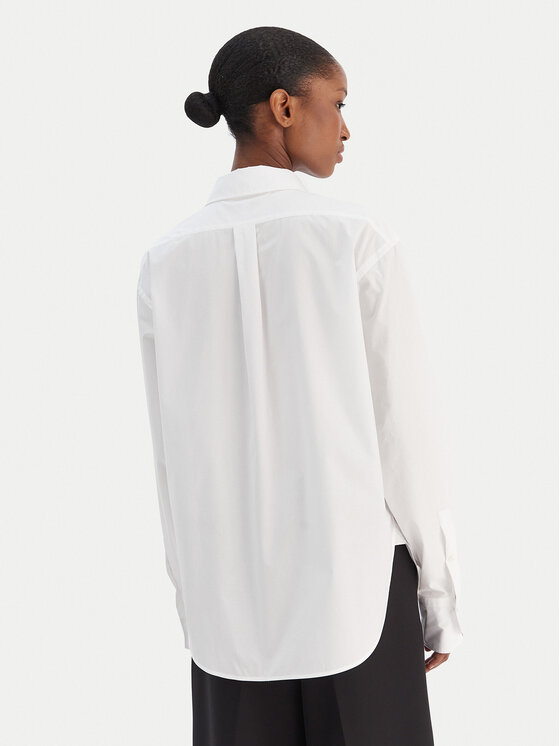 BOSS BOSS Риза Saturday 50543800 Бял Oversize