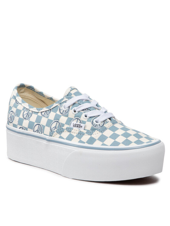 Vans light blue checkered on sale