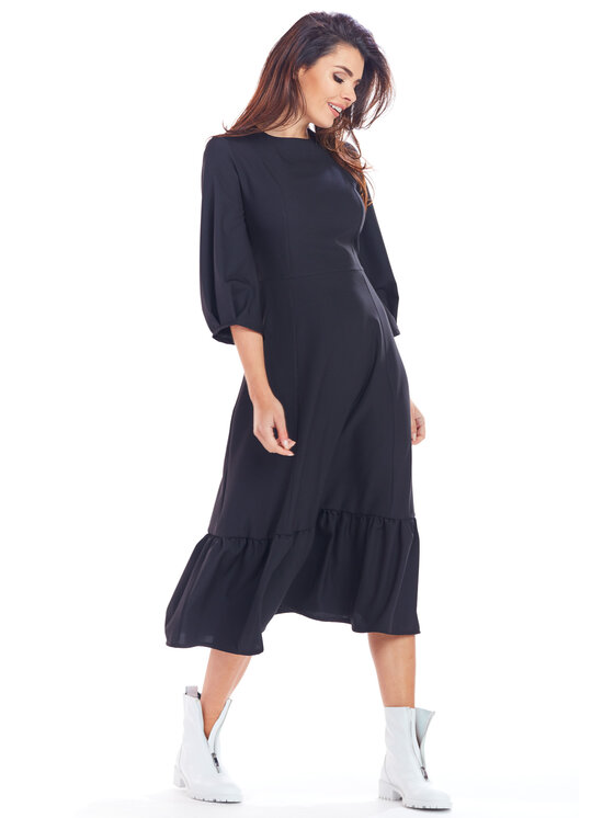 Awama Awama Každodenné šaty A345 Čierna Basic Fit