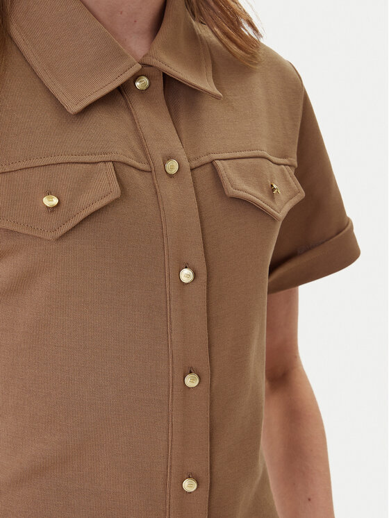 Tommy Hilfiger Tommy Hilfiger Pluusikleit Gold Button WW0WW44617 Pruun Regular Fit