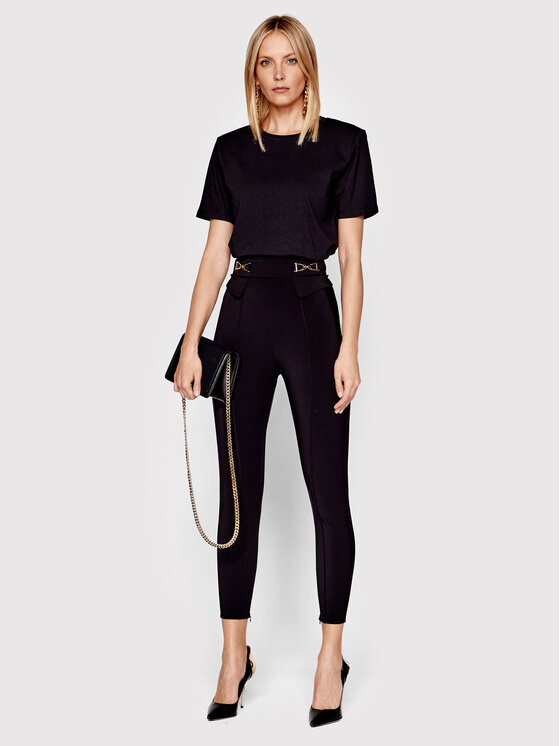Pantaloni di tessuto PA-378-16E3-V340 Nero Slim