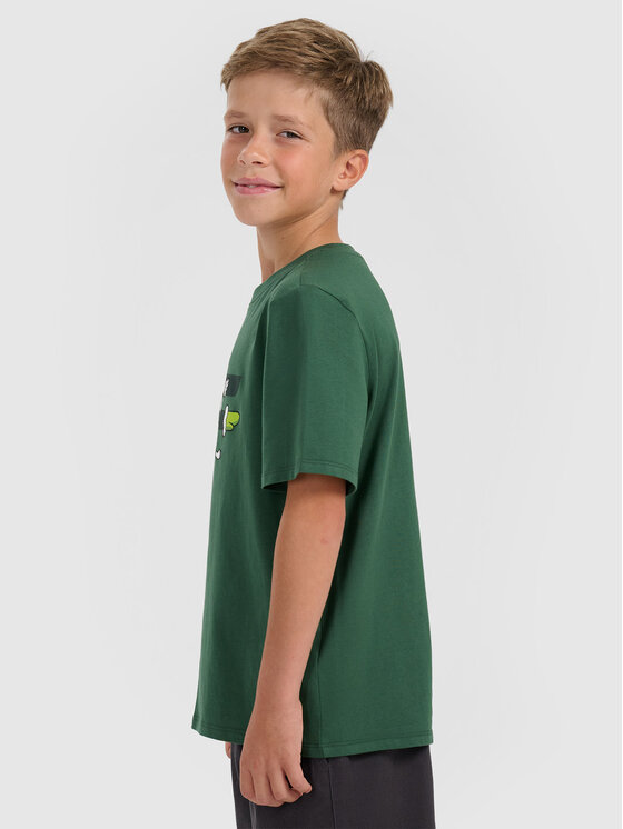 4F 4F T-Shirt CHRISTMAS DROP Zielony ciemny Regular Fit