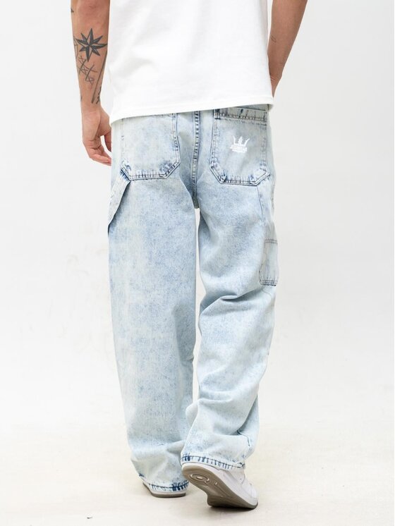 Jigga Wear Jigga Wear Jeansy Szerokie luźne za duże bagy 128283 Niebieski jasny Baggy Fit