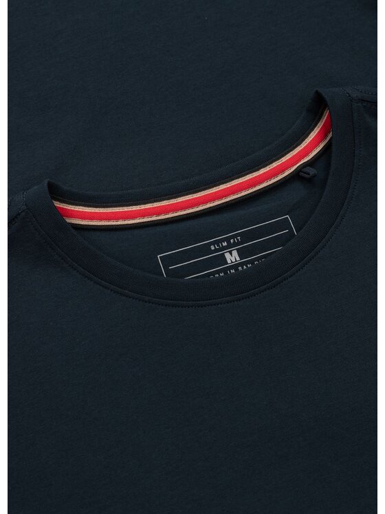 PITBULL PITBULL T-Shirt Koszulka Slim Fit No Logo XS Granatowy Regular Fit