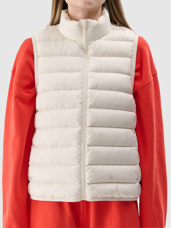 4F 4F Kamizelka MIDSHOP TEXTILE Biały Regular Fit