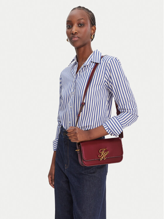 Tommy Hilfiger Tommy Hilfiger Kabelka Th Script Flap Crossover AW0AW18399 Bordová