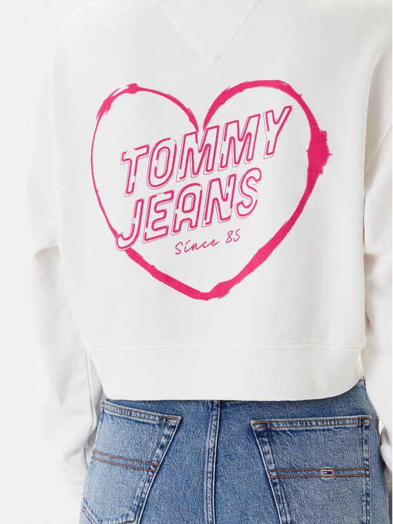 Tommy Jeans Tommy Jeans Bluza Heart DW0DW21408 Biały Relaxed Fit