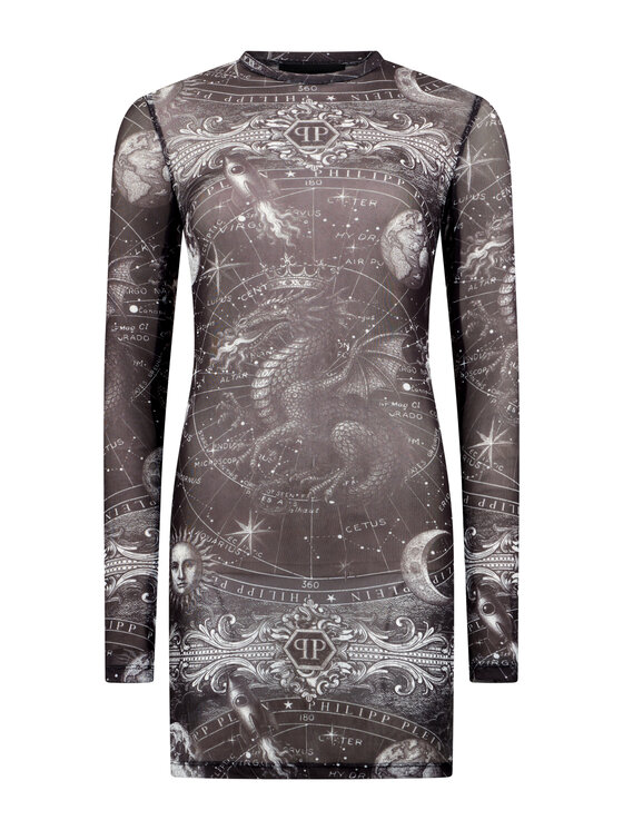 PHILIPP PLEIN PHILIPP PLEIN Večerní šaty 31066 Černá Fitted Fit