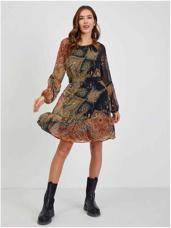 Orsay Orsay Sukienka 442278-142000__38 Brązowy Regular Fit