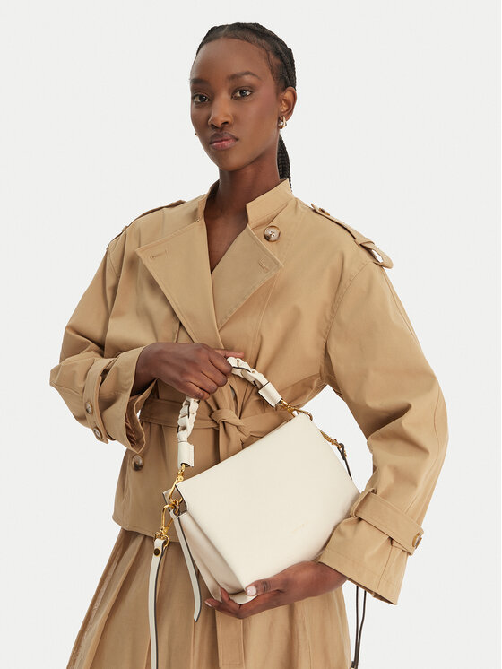 Coccinelle Coccinelle Ročna torba BOHEME GRANA DOUBLE Bela