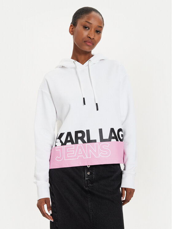 Karl Lagerfeld Jeans Karl Lagerfeld Jeans Majica dugih rukava 245J1803 Bijela Regular Fit