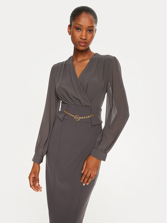 Rinascimento Rinascimento Koktel haljina CFC0120006003 Siva Regular Fit