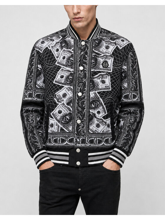 PHILIPP PLEIN PHILIPP PLEIN Kurtka bomber 31141 Czarny Regular Fit