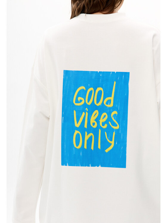 Mirons Mirons Longsleeve Print Biały Oversize