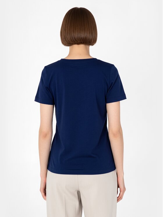 BASICLO BASICLO T-Shirt BSL-005-40 Granatowy Regular Fit