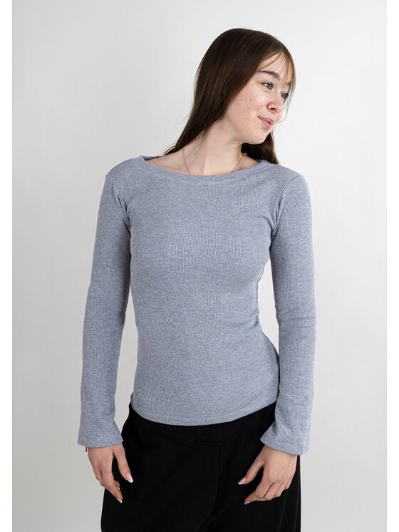DKaren Sport DKaren Sport Bluzka DK34 Długi Szary Classic Fit