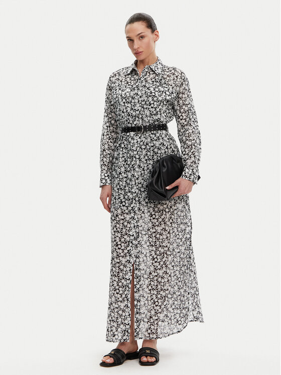 MICHAEL Michael Kors MICHAEL Michael Kors Φόρεμα πουκάμισο MS582UXH7F Μαύρο Relaxed Fit