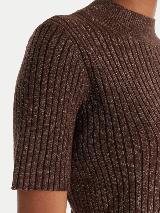 ACCESS FASHION ACCESS FASHION Sweter 54-8046 Brązowy Slim Fit