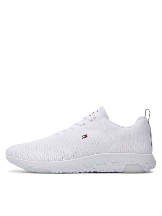 Tommy Hilfiger Tommy Hilfiger Sneakersy Corporate Knit Rib Runner FM0FM02838 Biały