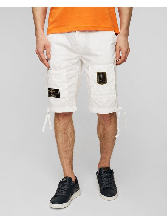 Aeronautica Militare Aeronautica Militare Bermuda Bermuda Anti-G in gabardina Bianco Regular Fit