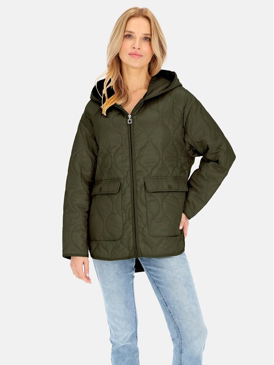 Perso Perso Kurtka przejściowa BLE241046F Khaki Regular Fit