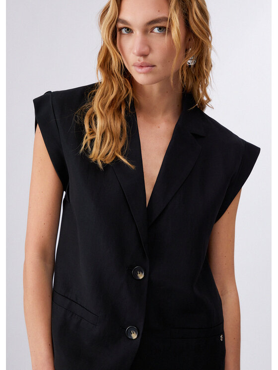 Liu Jo Liu Jo Gilet WA6369T481822222 Nero Loose Fit