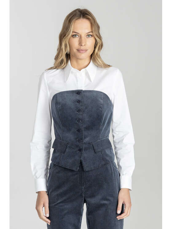 Deni Cler Milano Deni Cler Milano Kamizelka W-DC-4052-E5-D7-58-1 Granatowy Regular Fit