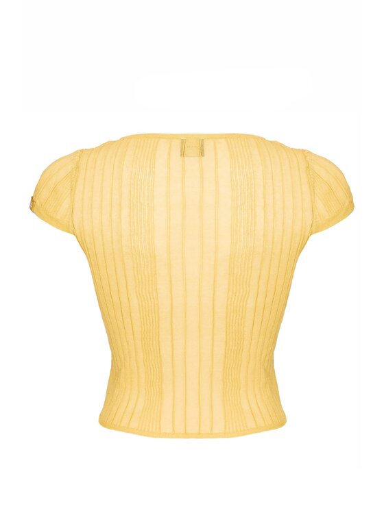 PINKO PINKO T-Shirt Tambora maglia crepe Żółty Cropped Fit