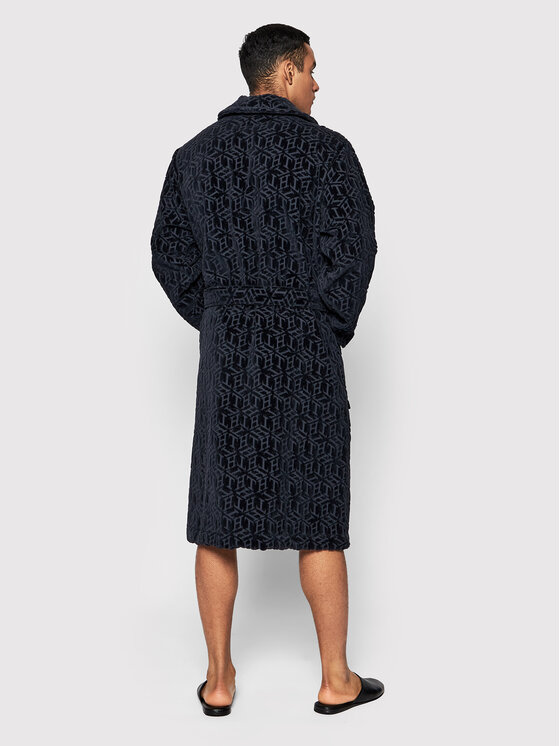 Tommy Hilfiger Tommy Hilfiger Župan Bathrobe Allover Logo UM0UM02540 Tmavomodrá
