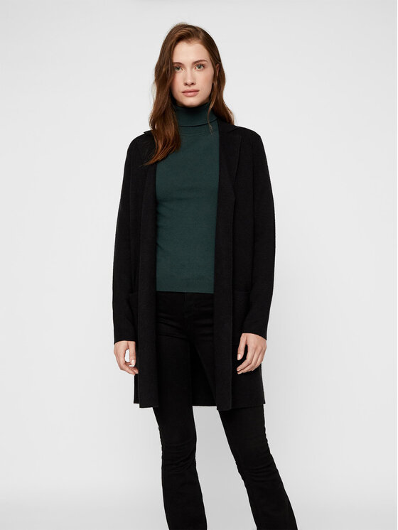 Vero Moda Pletena jopica 10215659 Črna Regular Fit