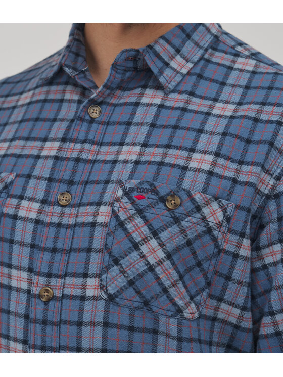 Lee Cooper Lee Cooper Koszula jeansowa WARREN Niebieski Regular Fit