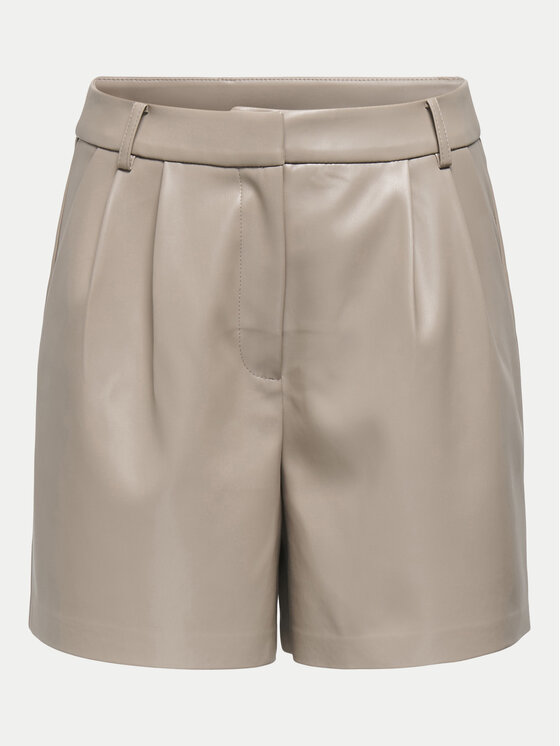 ONLY ONLY Pantaloncini in similpelle Saramy 15338008 Beige Regular Fit