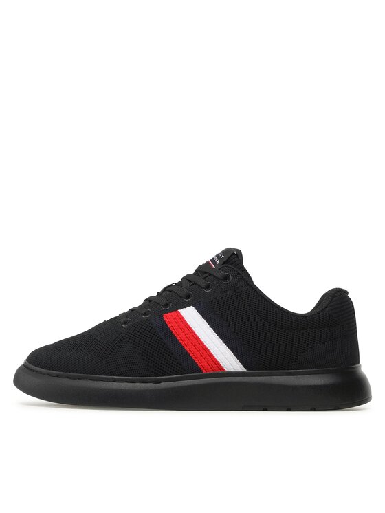 Tommy Hilfiger Tommy Hilfiger Αθλητικά Lightweight Cupsole Knit Stripes FM0FM04587 Μαύρο