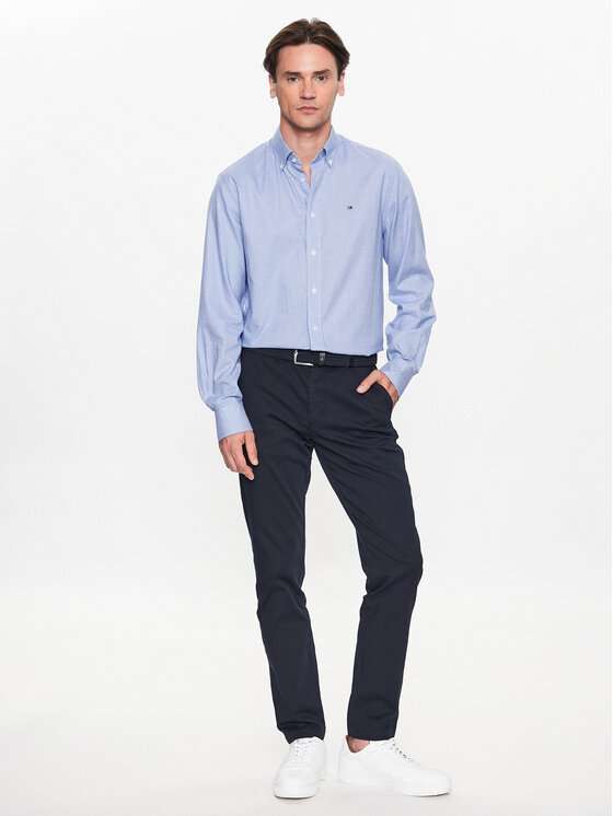 Tommy Hilfiger Tommy Hilfiger Pantaloni di tessuto Bleecker MW0MW32132 Blu scuro Slim Fit