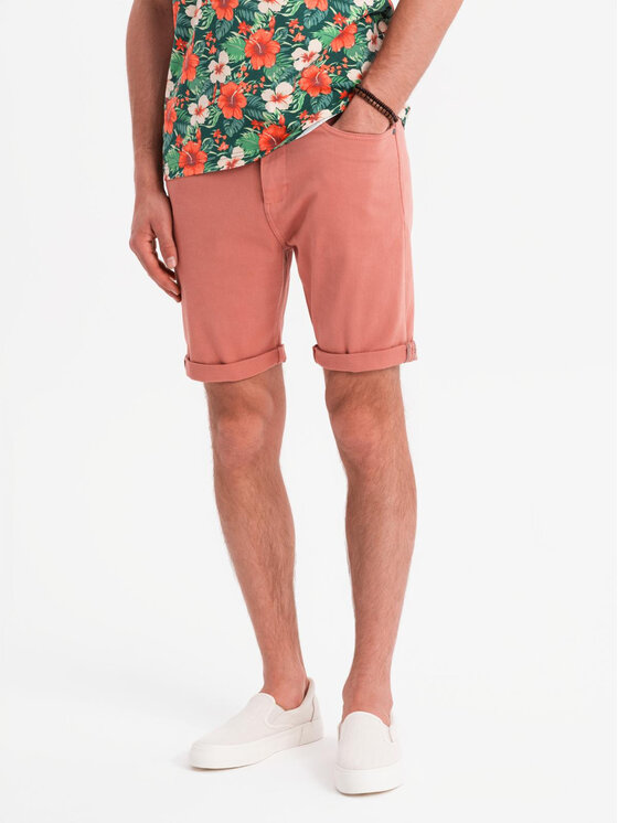 Ombre Ombre Szorty jeansowe OM-SRDS-0162 Różowy Regular Fit