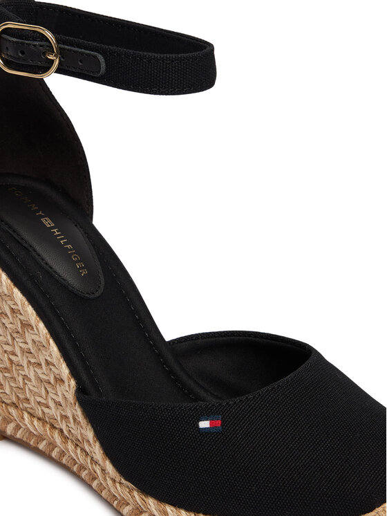 Tommy Hilfiger Tommy Hilfiger Espadrilės Flag High Wedge Espad Closed Toe FW0FW09225 Juoda