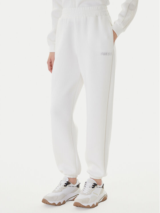 Guess Pantaloni trening Cecilia V4BB13 K7UW2 Alb Regular Fit
