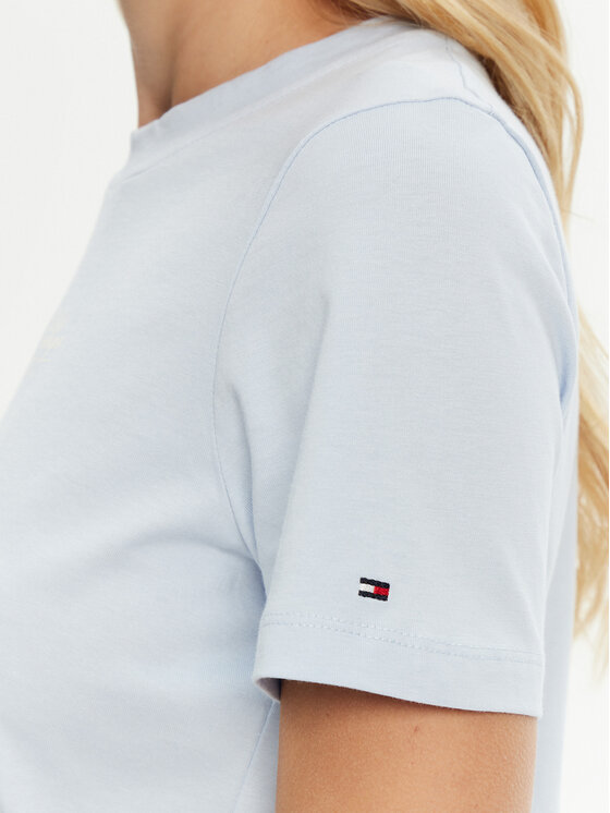 Tommy Hilfiger Tommy Hilfiger T-Shirt WW0WW45428 Błękitny Regular Fit