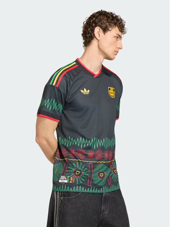 adidas adidas Koszulka techniczna Jamaica 26 x Bob Marley Away Jersey Czarny Slim Fit