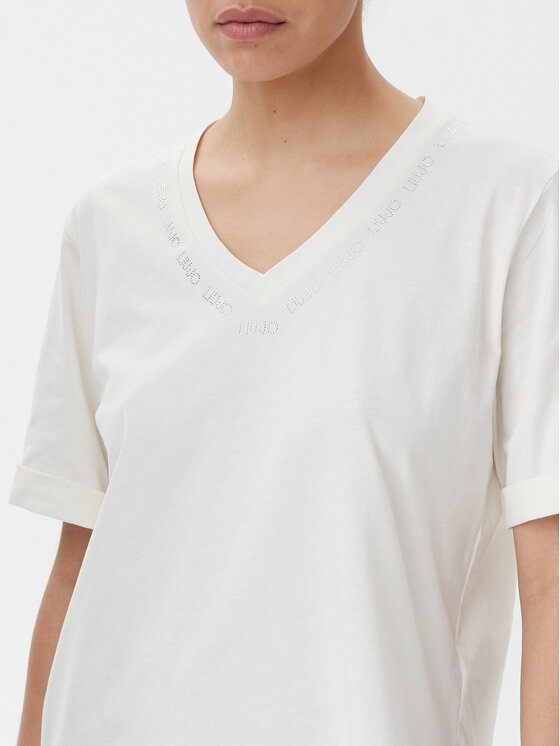 Liu Jo Sport Liu Jo Sport Marškinėliai TA5175 JS923 Écru Regular Fit
