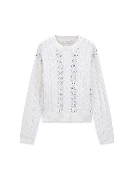 Guess Guess Sweter 183442 Biały Classic Fit