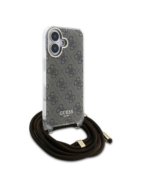 Guess Guess Etui na telefon Cord 4G Print Brązowy