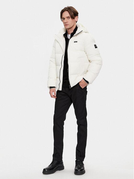 Calvin Klein Calvin Klein Зимно яке Crinkle K10K110336 Екрю Regular Fit