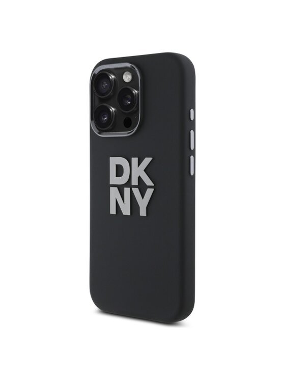 Etui na telefon DKNY, Czarne, Liquid Silicone Metal Logo