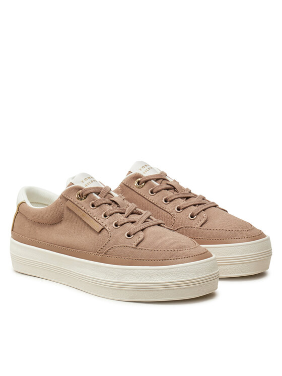 Tommy Hilfiger Tommy Hilfiger Laisvalaikio batai Essential Vulc Textile Sneaker FW0FW08323 Smėlio
