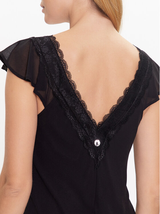Kontatto Kontatto Kleid für den Alltag BO106 Schwarz Regular Fit