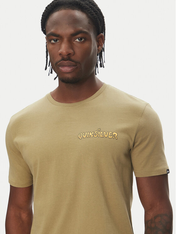 Quiksilver Quiksilver Tričko Ev Disconnect Effects EQYZT08049 Kaki Regular Fit